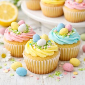 Fluffy Lemon Easter Cupcake
