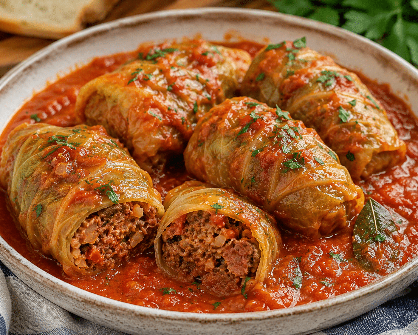 Braġjoli tal-Fqir (Corned Beef Cabbage Rolls)