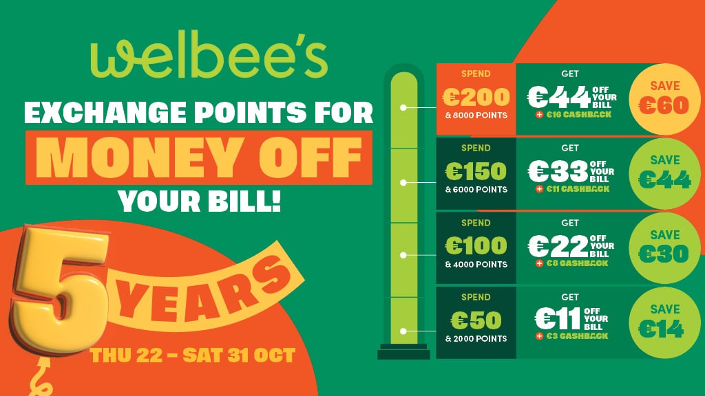 Celebrate 5 Years of Welbee’s with Money Off Your Shopping