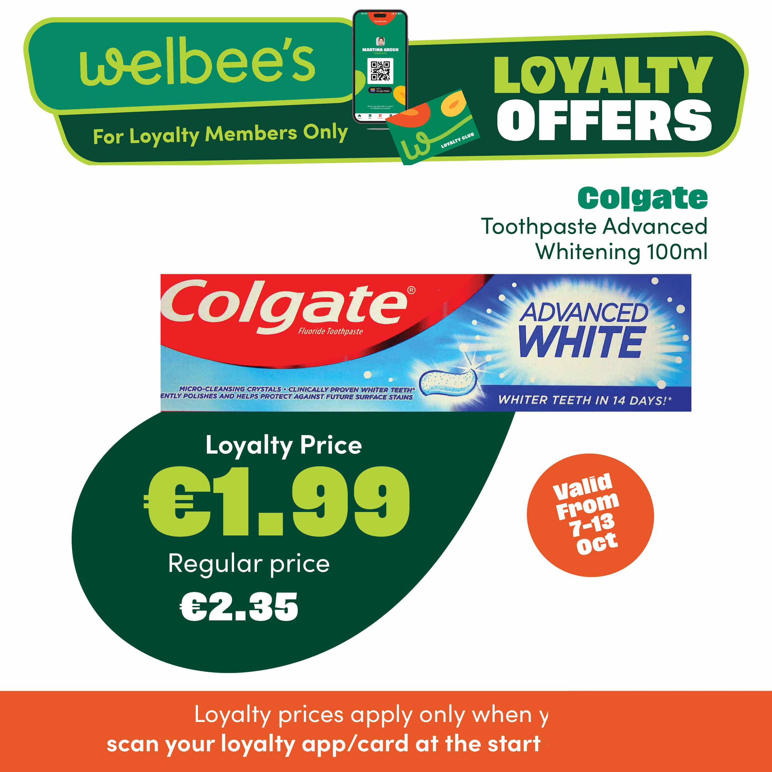 Colgate Advanced Whitening Toothpaste Loyalty Offer