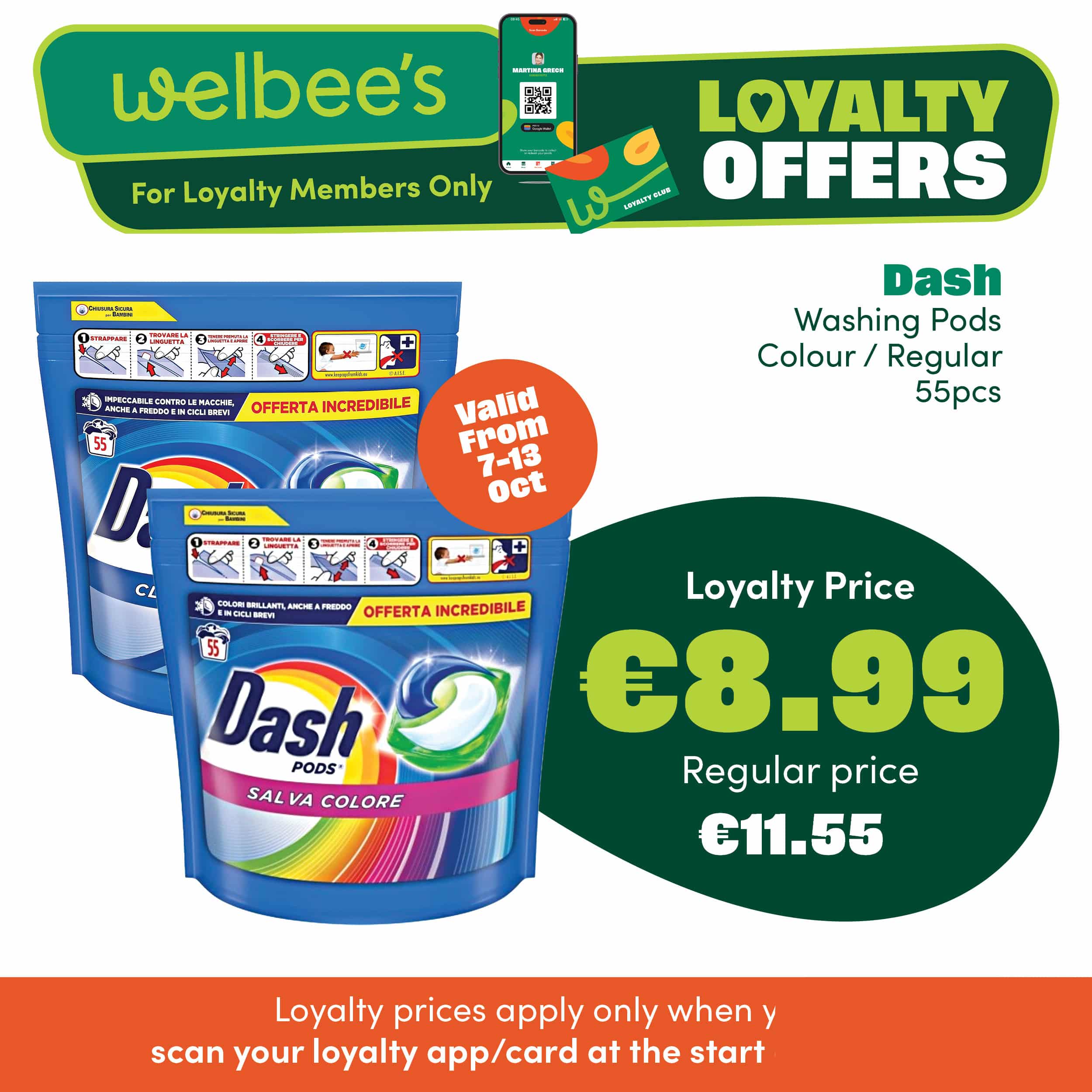 Dash Washing Pods Loyalty Offer
